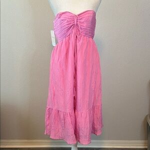 Dress Up Pink Ruffle Strapless Dress Size Medium NWT